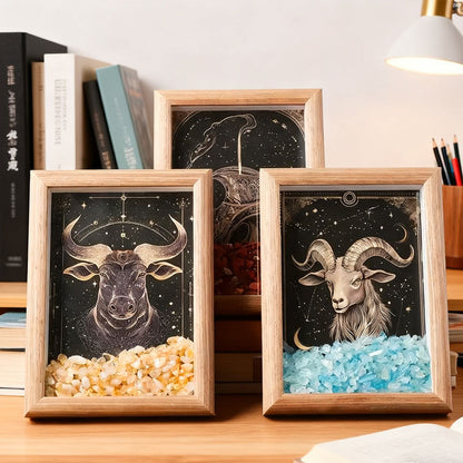 Sternzeichen Fotorahmen 🔮 | Persönliches Geschenk mit Heilsteinen – Energie, Schutz & Glück ✨