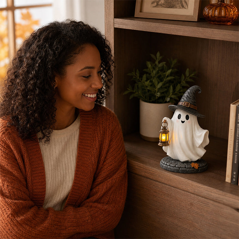 👻 Herbst-Gemütlichkeit fürs Zuhause: Süßer Geist mit Kürbis & Laterne 🍁