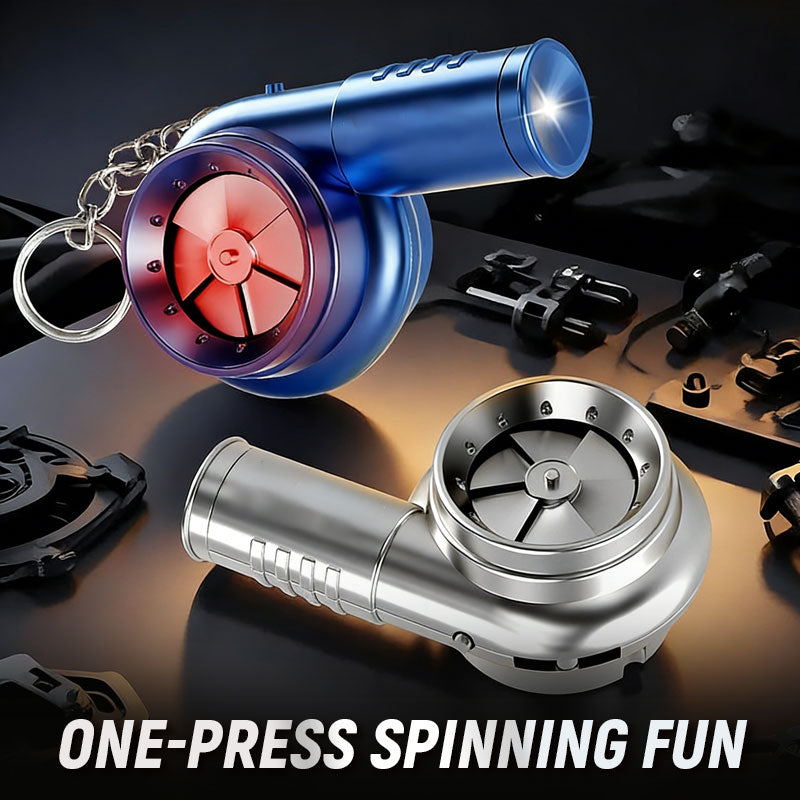 Turbo-Schlüsselanhänger mit Sound & LED – Spinnende Turbine für Autofans 🏎️💨