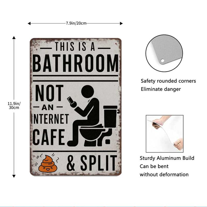 Dies ist ein Badezimmer, kein Internetcafé – Retro Blechschild (20x30cm)