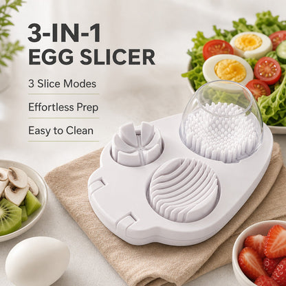 🍳 Schluss mit zerbröckelten Eiern! Der 3-in-1 Schneider für perfekte Scheiben & Würfel ✨