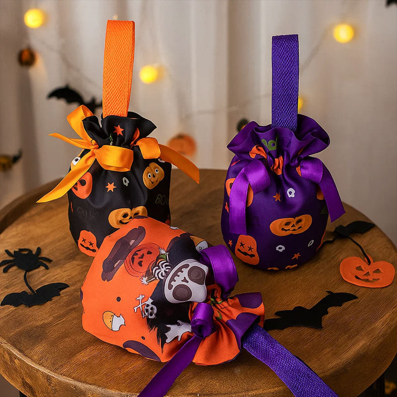 Perfekt für Trick-or-Treat! Geräumige Süßigkeitentasche für Kinder mit lustigen Halloween-Motiven
