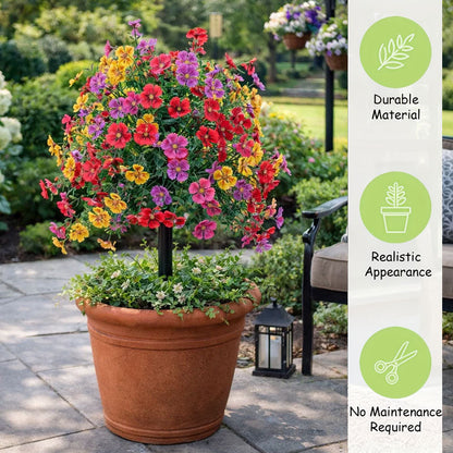 Dauerblüher Gartenstecker: Eukalyptus & Violen Mix – UV-fest & Wetterfest 🌸🌿