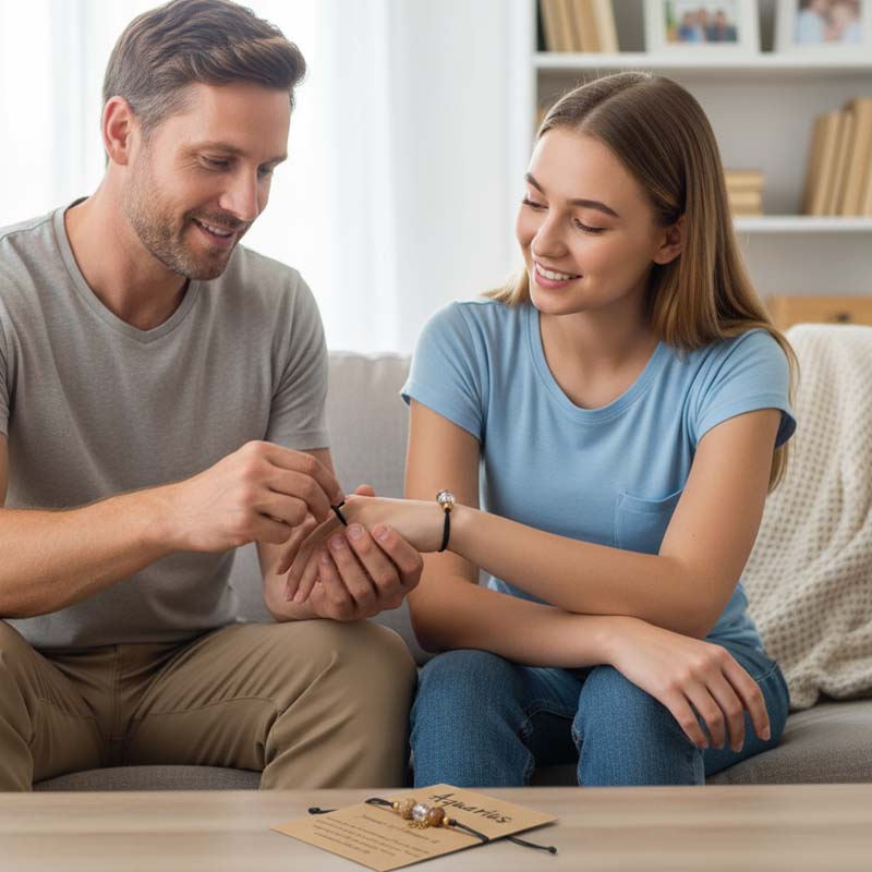 🌌 12 Sternzeichen Armband | Handgefertigt aus Naturstein – Magnetisch Harmonisiert | Dein Amulett 💫