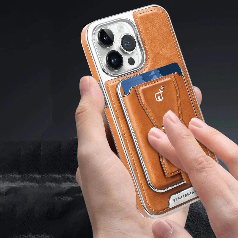 Telefonschutzhülle aus Leder mit Magnethalterung und multifunktionalem Kartenhalter