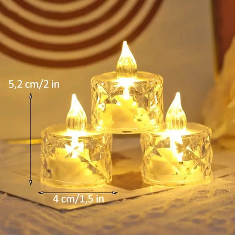 Kristall-Kerzen-Set ohne Flamme