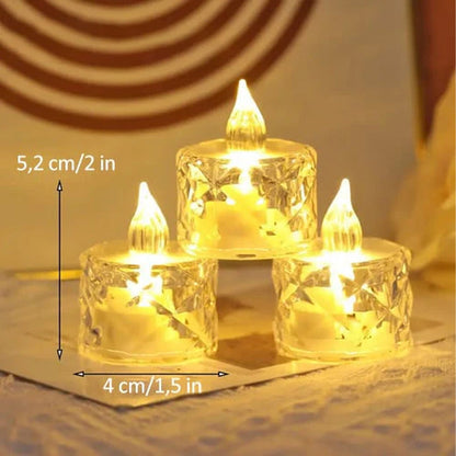 Kristall-Kerzen-Set ohne Flamme