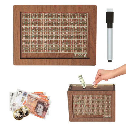 Edle Sparbox aus Holz mit Sparziel ✨ Motivations-Spardose für Groß & Klein 💰