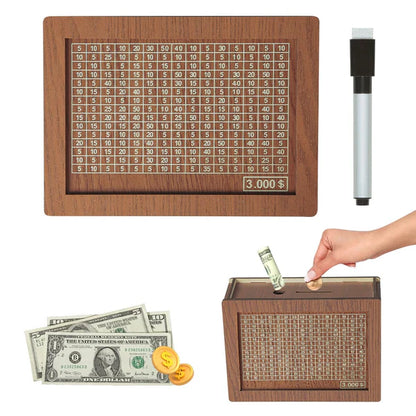 Edle Sparbox aus Holz mit Sparziel ✨ Motivations-Spardose für Groß & Klein 💰
