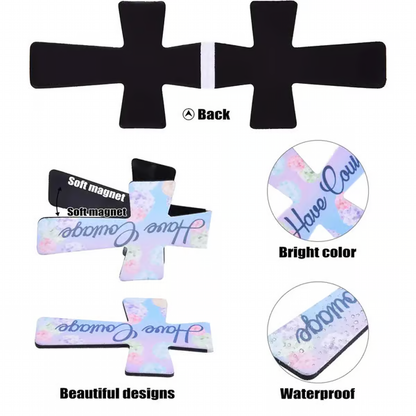 📖 16er-Set Magnetische Kreuz-Lesezeichen ✝️ | Bibelvers & Florales Design | Ideal als Geschenk ✨