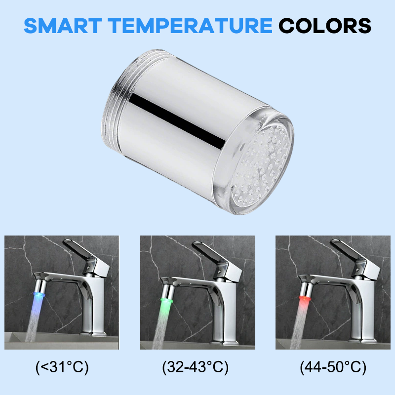 LED Wasserhahn-Aufsatz: Ohne Batterien ✨ Temperatur-Sensor & Farbwechsel – Komfort für Bad & Küche