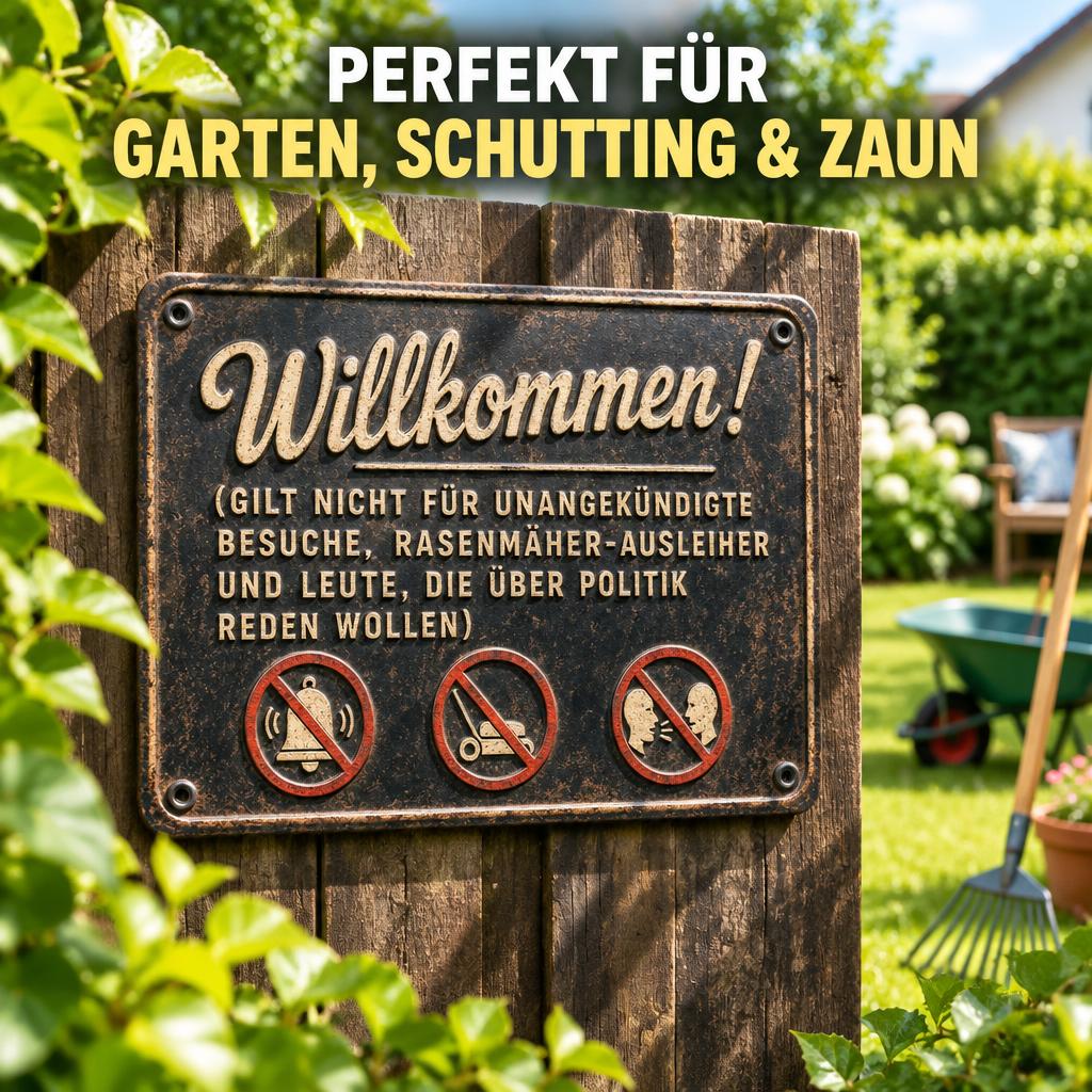 Endlich Ruhe an der Haustür: Das witzige Vintage-Metallschild für ungestörte Privatsphäre
