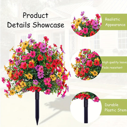 Dauerblüher Gartenstecker: Eukalyptus & Violen Mix – UV-fest & Wetterfest 🌸🌿