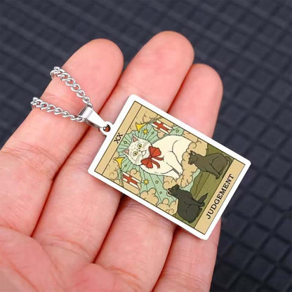 🌙 Tarot Katzenkette 🔮 | Astrologie Anhänger Vintage Stil | Talisman Schmuck ✨