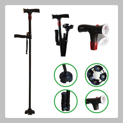Gehstock für Senioren mit LED-Licht und Alarm