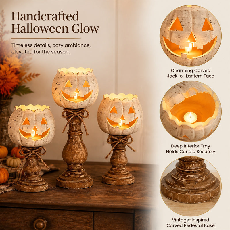 🕯️ Hol dir die gemütlichste Herbststimmung nach Hause: Kürbis-Kerzenhalter 🎃