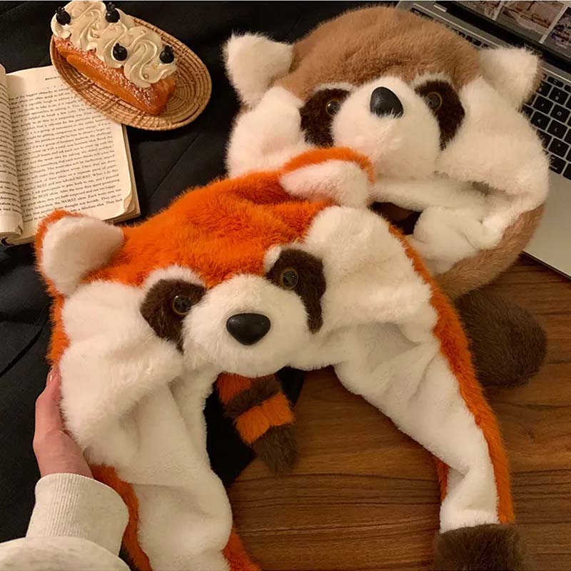 🐼❄️ Bewegliche Roter Panda Mütze – Warm & Niedlich