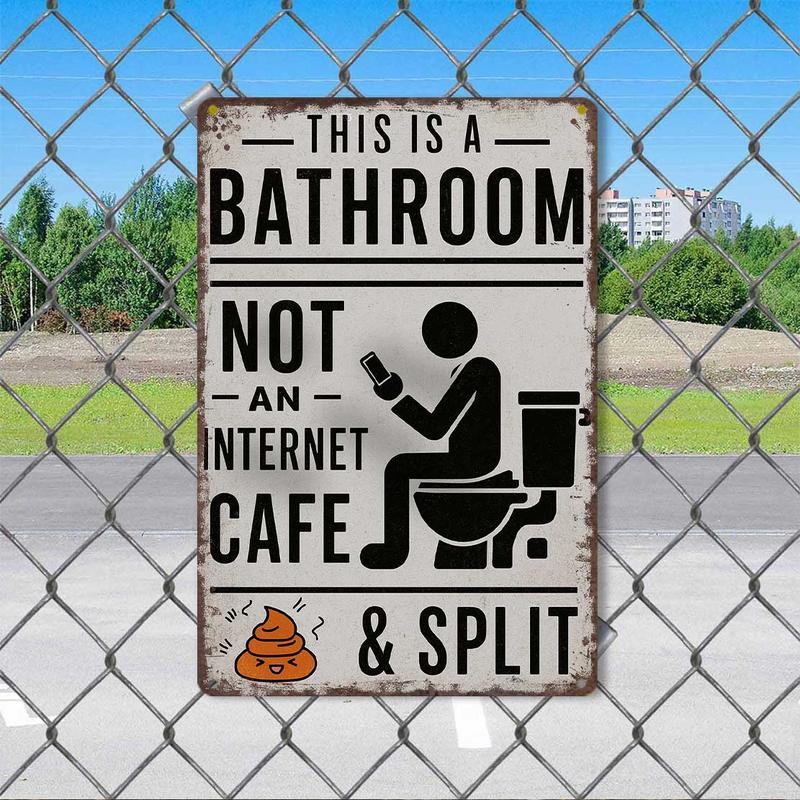 Dies ist ein Badezimmer, kein Internetcafé – Retro Blechschild (20x30cm)