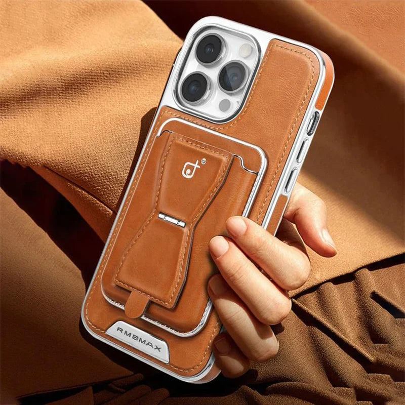Telefonschutzhülle aus Leder mit Magnethalterung und multifunktionalem Kartenhalter