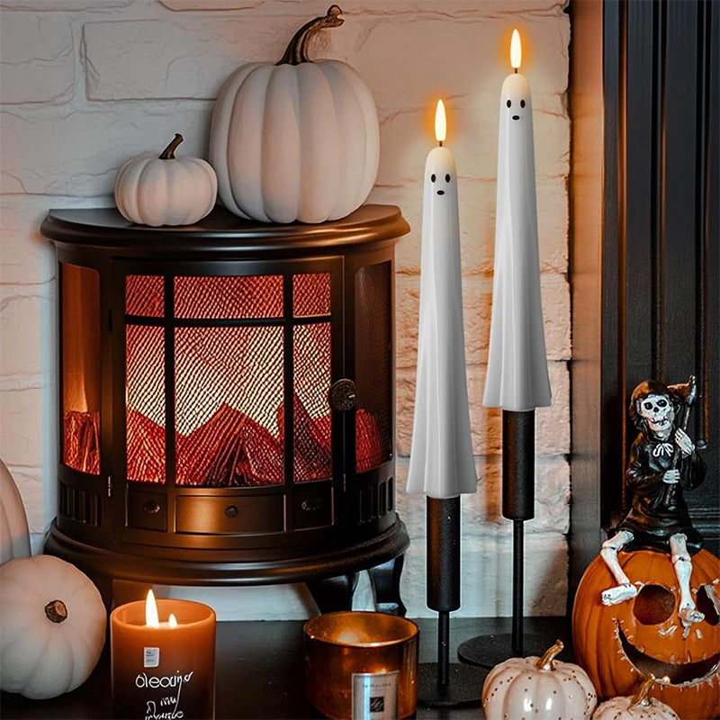 🎃👻 Fernbedienbare Geister-LED-Kerze mit 3D-Flamme 👻🎃