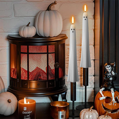 🎃👻 Fernbedienbare Geister-LED-Kerze mit 3D-Flamme 👻🎃