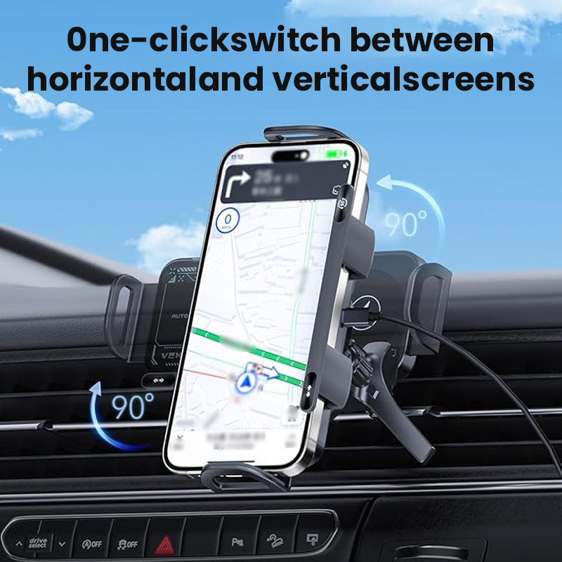 Einziehbarer, um 360° drehbarer elektrischer kabelloser Autotelefonhalter