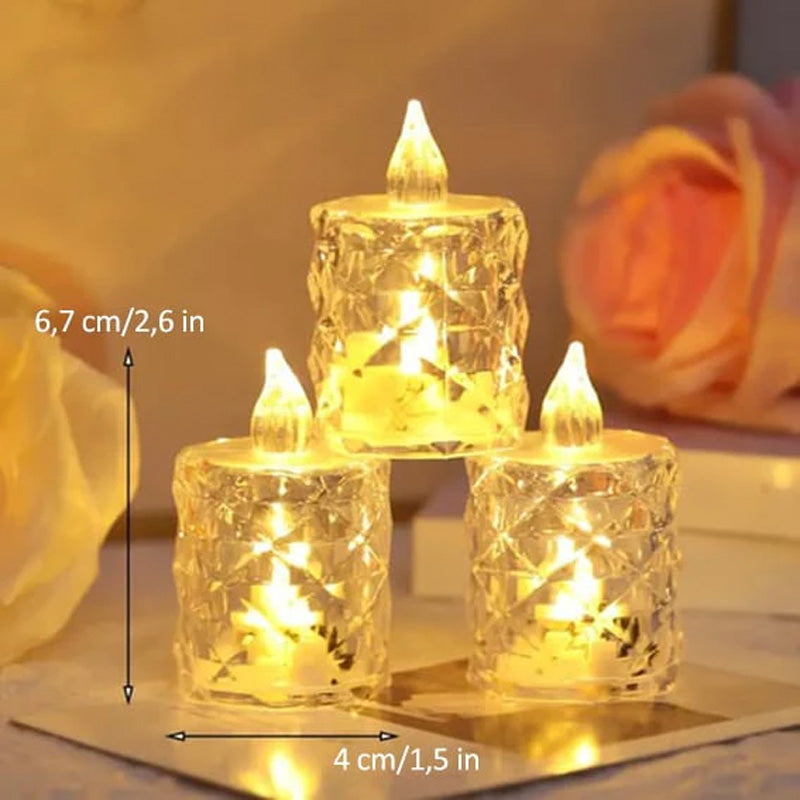 Kristall-Kerzen-Set ohne Flamme