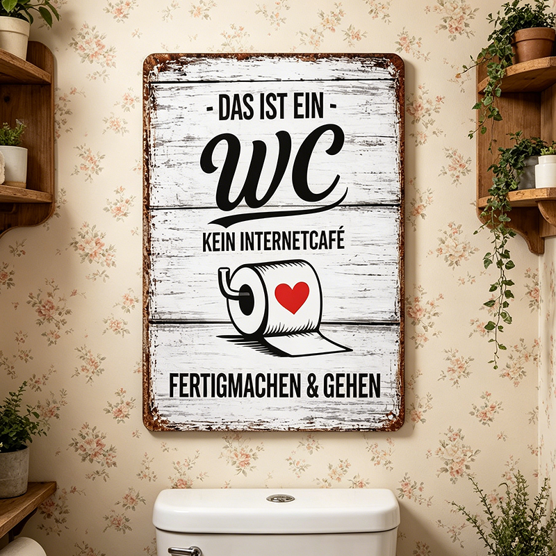 Lustiges Toilettenschild im Vintage-Stil – Deko mit Humor 🚻✨