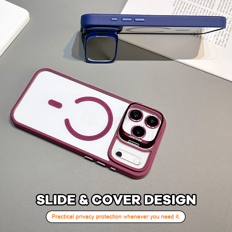 📱 2-in-1 Magnetic Case: Stoßfest mit Flip-Objektivschutz & Kickstand ✨