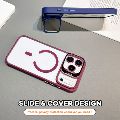 📱 2-in-1 Magnetic Case: Stoßfest mit Flip-Objektivschutz & Kickstand ✨
