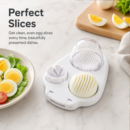 🍳 Schluss mit zerbröckelten Eiern! Der 3-in-1 Schneider für perfekte Scheiben & Würfel ✨