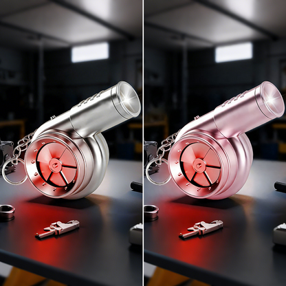 Turbo-Schlüsselanhänger mit Sound & LED – Spinnende Turbine für Autofans 🏎️💨