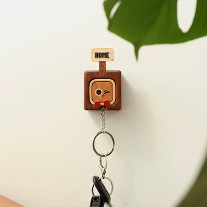 🔑 Schlüsselbrett Magnetisch Holz | Willkommen Zuhause Funktion & Emoji-Wechsel ✨