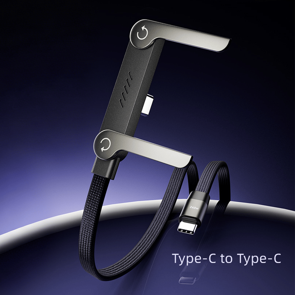 ⚡ 2-in-1 Unsichtbares Halter-Ladekabel | 240W Fast Charging Cord mit Integriertem Handy-Ständer
