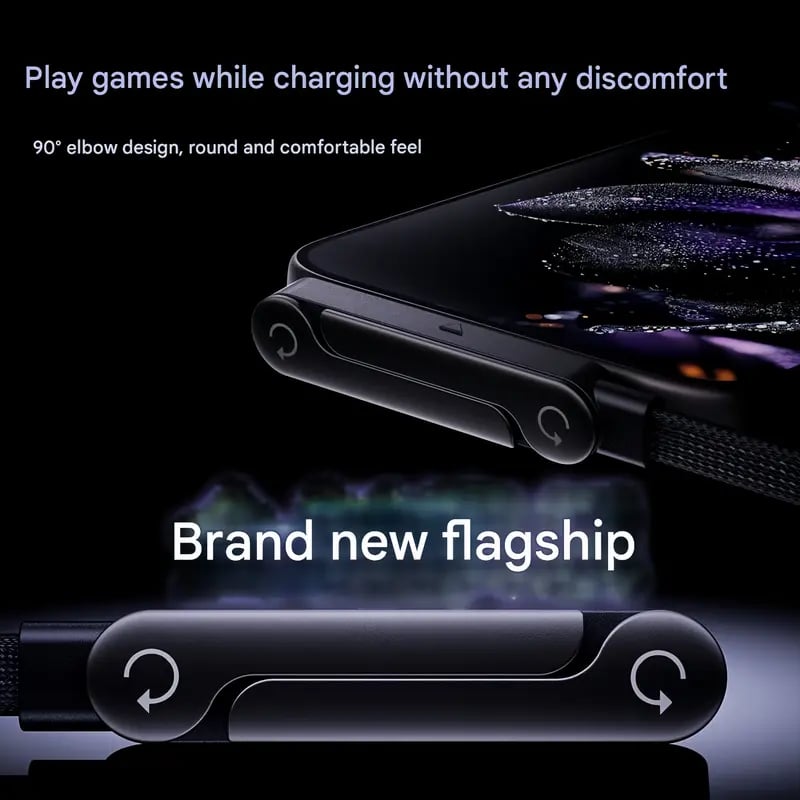 ⚡ 2-in-1 Unsichtbares Halter-Ladekabel | 240W Fast Charging Cord mit Integriertem Handy-Ständer