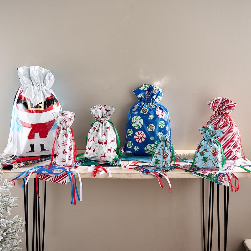 🎄 Weihnachtsverkauf 49 % Rabatt – Weihnachtsgeschenktüten mit Kordelzug (biologisch abbaubar)