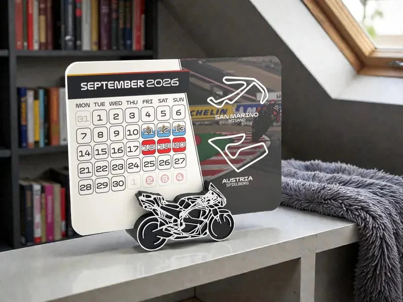 Racing-Highlight: Einzigartiger MotoGP 2026 Kalender mit Motorradständer