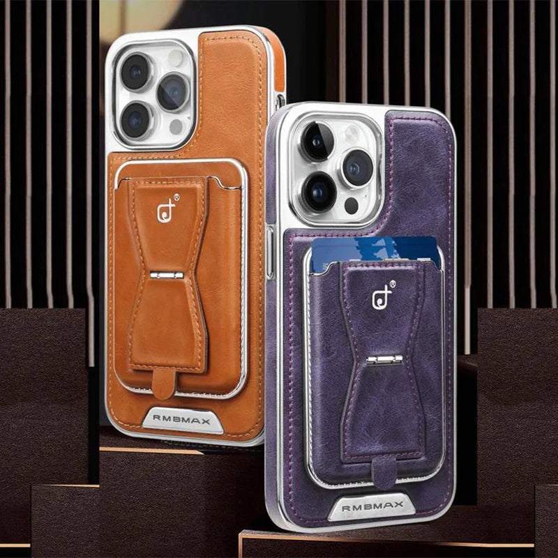 Telefonschutzhülle aus Leder mit Magnethalterung und multifunktionalem Kartenhalter