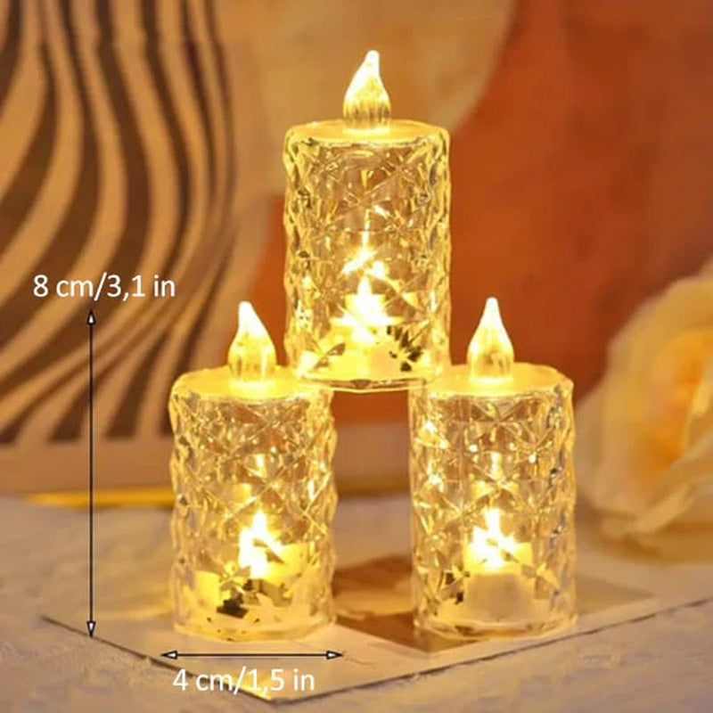 Kristall-Kerzen-Set ohne Flamme