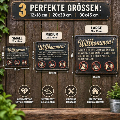 Endlich Ruhe an der Haustür: Das witzige Vintage-Metallschild für ungestörte Privatsphäre
