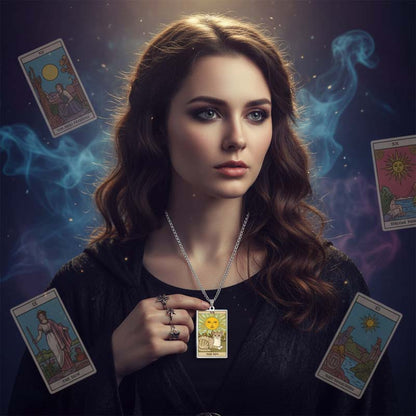 🌙 Tarot Katzenkette 🔮 | Astrologie Anhänger Vintage Stil | Talisman Schmuck ✨