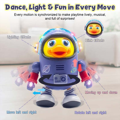 🔥 50% BLACK FRIDAY SALE! 🚀 Tanzende Weltraum-Ente 🎶 | Bewegliches Musikspielzeug mit Lichteffekten 🐥