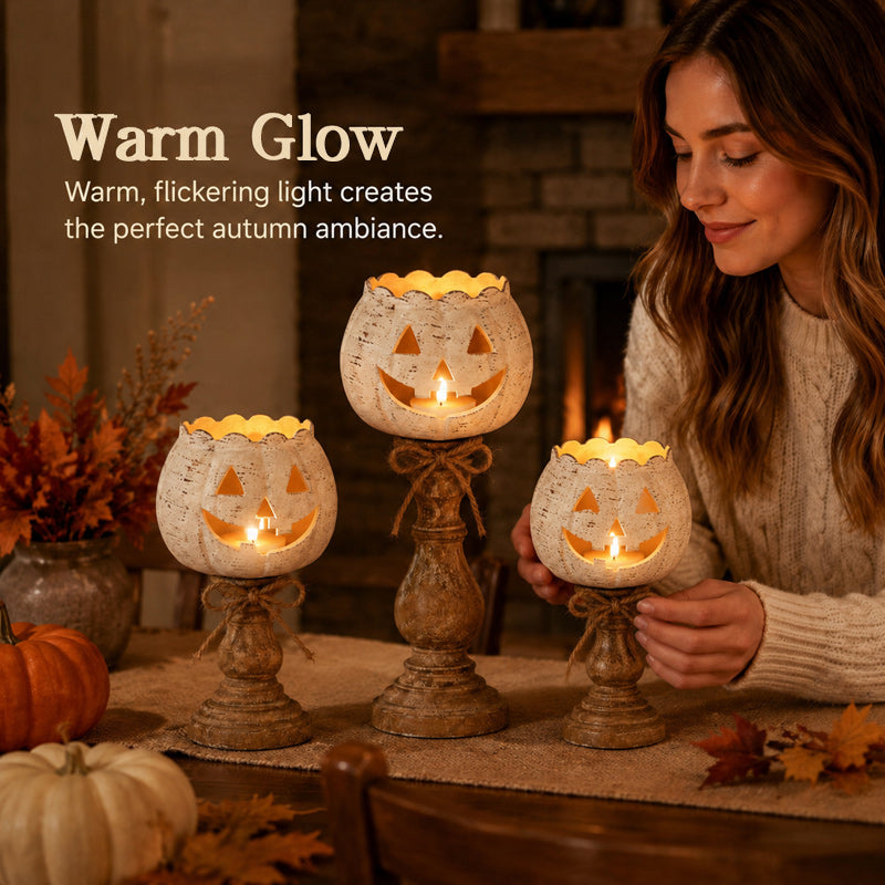 🕯️ Hol dir die gemütlichste Herbststimmung nach Hause: Kürbis-Kerzenhalter 🎃