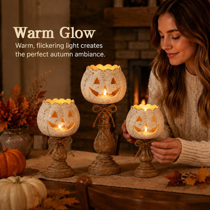 🕯️ Hol dir die gemütlichste Herbststimmung nach Hause: Kürbis-Kerzenhalter 🎃