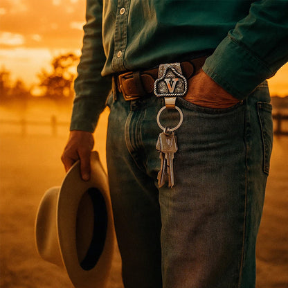 Buchstaben-Schlüsselanhänger im Western-Cowboy-Stil