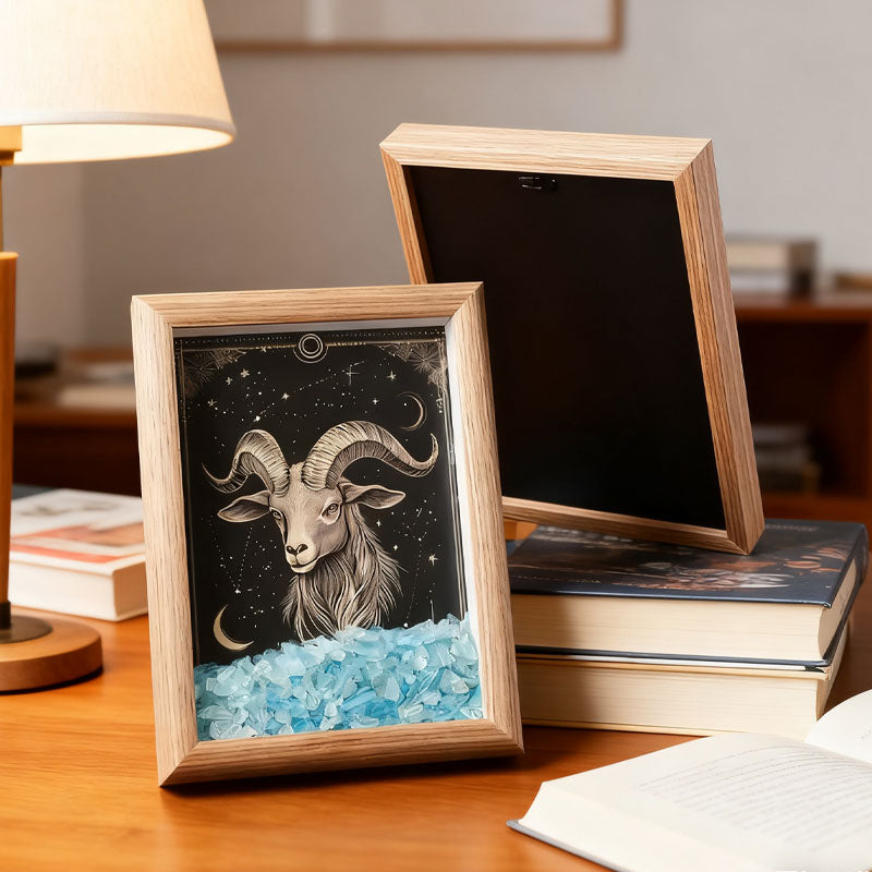 Sternzeichen Fotorahmen 🔮 | Persönliches Geschenk mit Heilsteinen – Energie, Schutz & Glück ✨