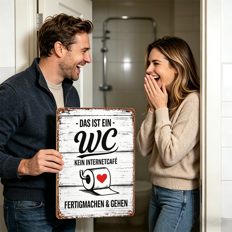 Lustiges Toilettenschild im Vintage-Stil – Deko mit Humor 🚻✨