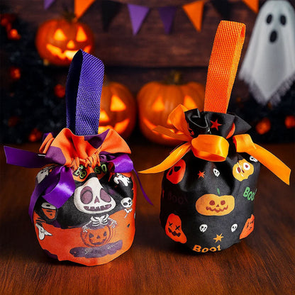 Perfekt für Trick-or-Treat! Geräumige Süßigkeitentasche für Kinder mit lustigen Halloween-Motiven