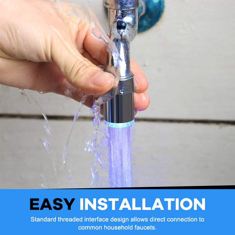 LED Wasserhahn-Aufsatz: Ohne Batterien ✨ Temperatur-Sensor & Farbwechsel – Komfort für Bad & Küche
