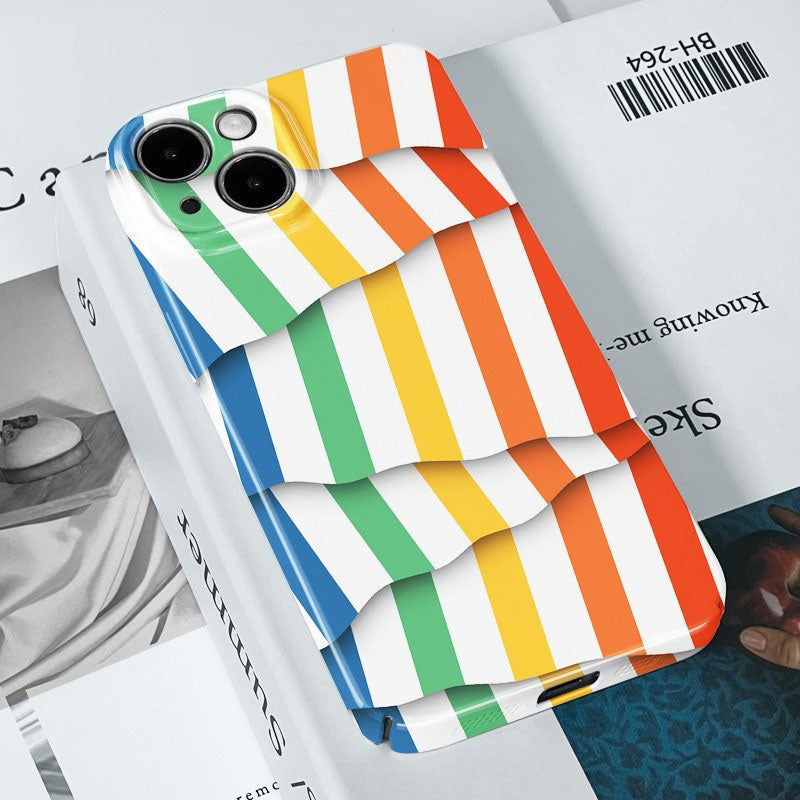 🌈Telefonhülle mit farblich kontrastierenden Streifen📱